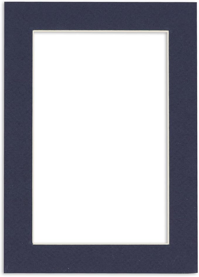 Pack of Ten 8.5x11 Mats Bevel Cut for 7x9 Photos - Acid Free Navy Precut Matboards for Pictures, Photos, Framing - 4-ply Thickness