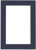8x10 Mat Bevel Cut for 5.5x8.5 Photos - Acid Free Navy Precut Matboard With Backing Board and Crystal Clear, Self Seal Photo Mat Bag - For Pictures, Photos, Framing - 4-ply Thickness