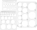 Tamaki Circle Template Circle Round Stencil Templates for Drafting for Office and School Building Formwork Drawings Templates, Large and Small Size, 3 Pack