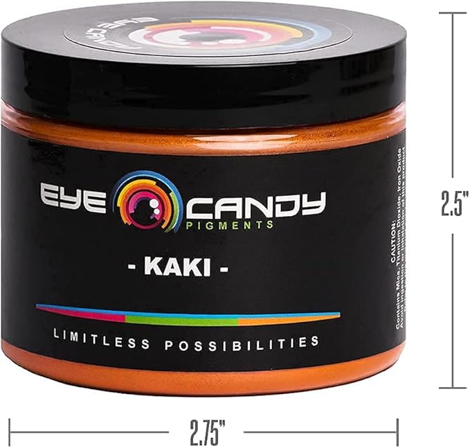 Eye Candy Pigments Premium Orange Mica Powder - Kaki (50gr) - for Epoxy, Resin, Soap, Paint, Woodworking, Acrylic Pouring, Bath Bombs, Fishing Lures - DIY Arts and Crafts Additive