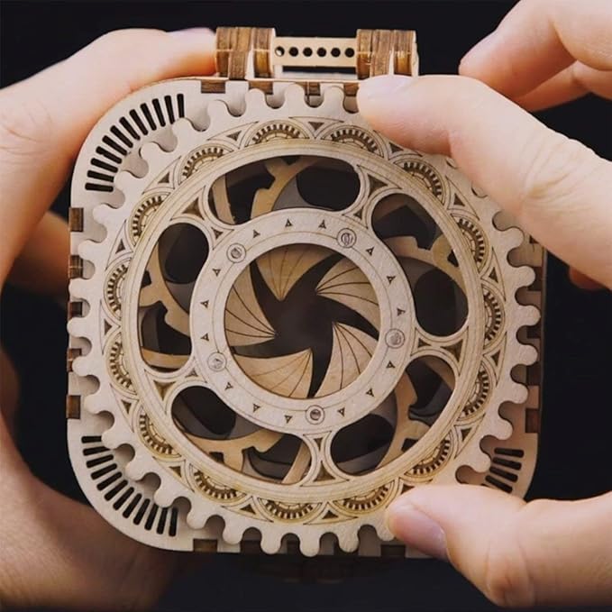 ROKR 3D Wooden Puzzle Mechanical Treasure Box Model DIY Brain Teaser Projects for Adult Age 14+ Birthday Gift Educational Toys Wooden Puzzles for Adults