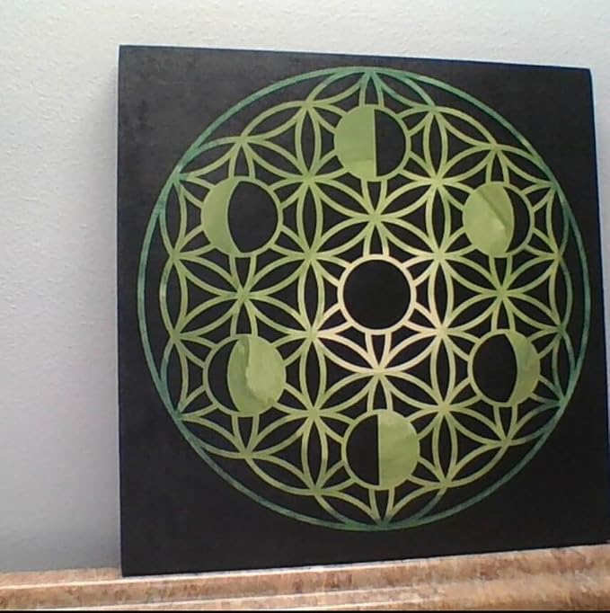Sacred Geometry Stencil 8inch Reusable Stencils for Crafts Metatron's Cube/The Flower of Life Drawing Templates for Wall Canvas Paper Art Crafts