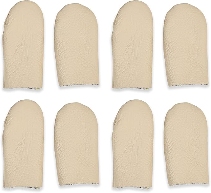 4 Pairs Leather Finger Protector Needle Felting Knitting Finger Thimble Guards Tools, Fingers Thumb Protector for Knitting Sewing Quilting Pin Needles Craft Accessories DIY Sewing Tools(Random Color)