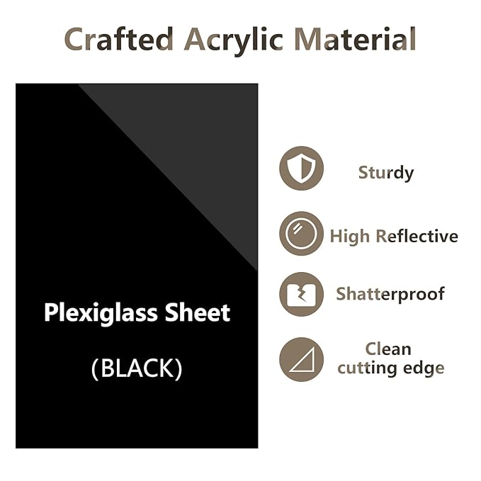 Egofine 8.5" x 11" Black Plexiglass Sheets 20 Pack 0.04 Inch Cast Acrylic Sheet Thick for DIY Craft Projects, Painting, Photography, Sign, Display Stand, Home Decor, Easy to Cut
