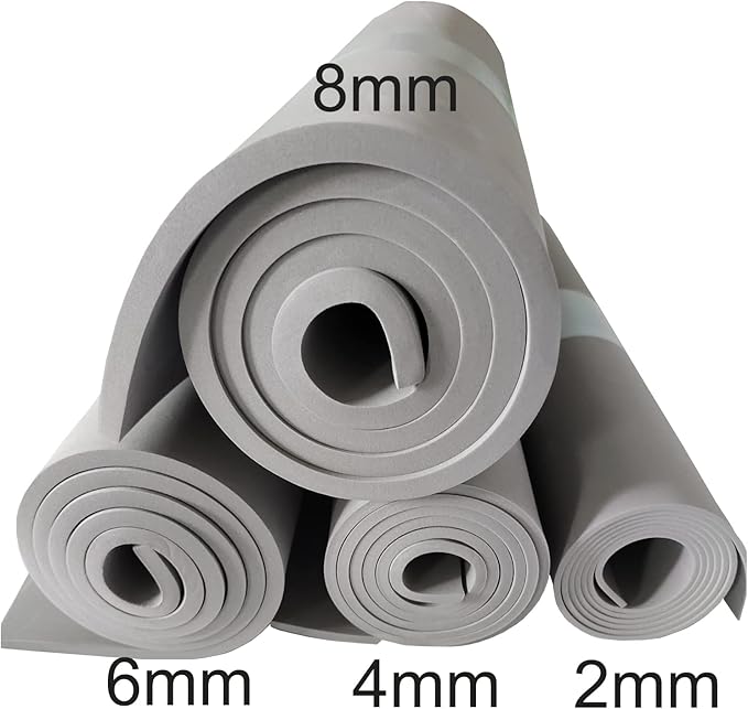 Labzhang Grey EVA Foam Cosplay, 1 Piece of 4mm Craft Foam,Cosplay Foam, 14" x 39" Ultra-high Density 80 kg/m3 EVA Foam Sheets (Grey-4mm)