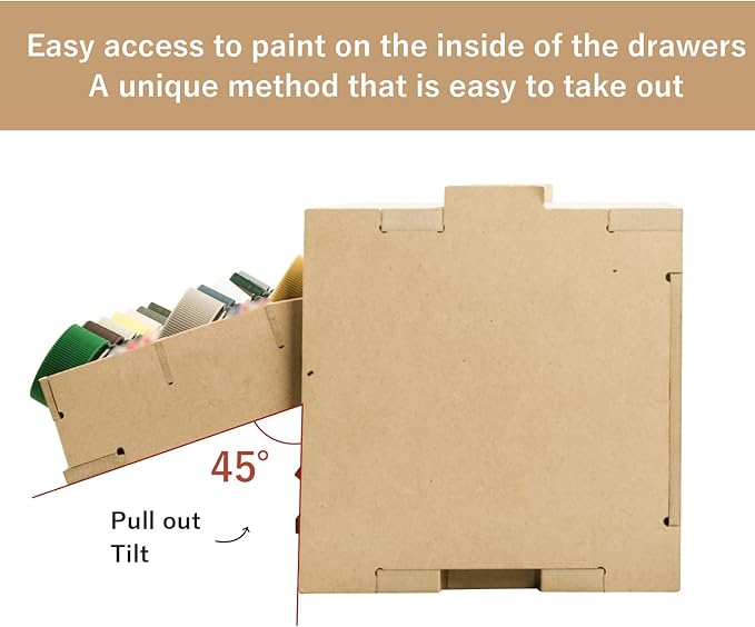 Plastic Model Paint Rack Organizer for 50 Paints, Pull-Out Storage With MDF Material, Model Tools, Suitable for 10ml Tamiya/Mr.Hobby and Miniature Paint Set GK8