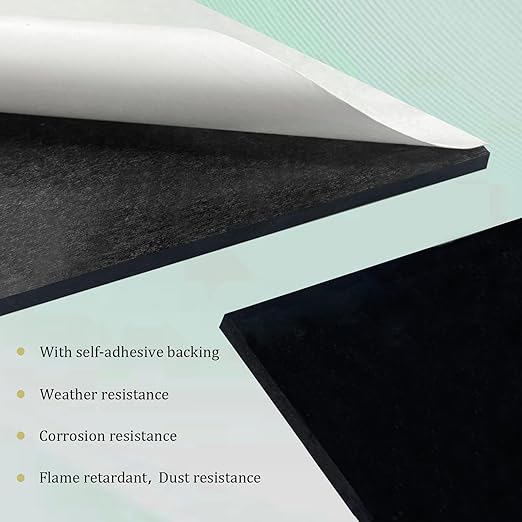4 Pieces Neoprene Rubber Pads with Adhesive Backing 1/4 in Thick x 6 in x 6 in, Anti Vibration Pads, Rubber Block for Anti-Slip, Shock Absorption, Protection