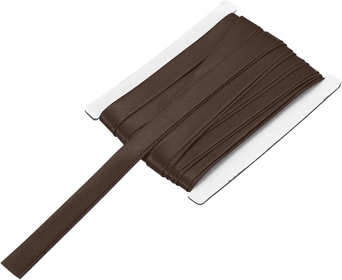 MECCANIXITY Double Fold Bias Tape for Sewing 5/8 Inch x 6 Yards Satin Pre-fold Continuous Binding Tape for Seaming Quilting Hemming Binding DIY Crafts, Dark Brown
