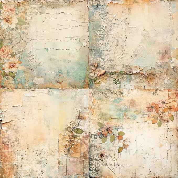 24 Sheets Decorative Scrapbooking Paper Pad 6x6 Craft Paper Single-Side Card Making Supplies for Junk Journal, Origami, Holiday Journaling