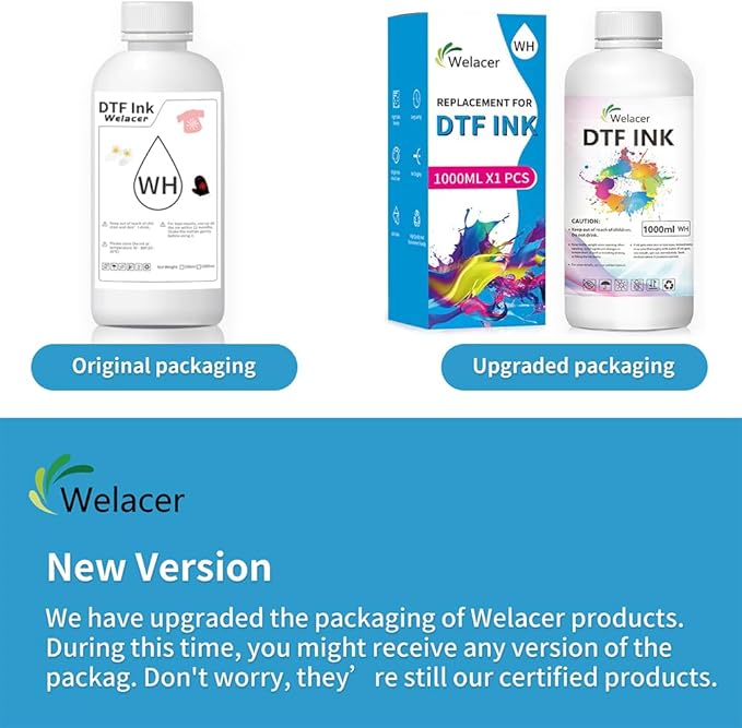 DTF Ink White 500ml - Premium Heat Transfer Ink Conversion Kit Refill for I3200, XP600, R1390,L1800, ET2800 ET8500 R2400, L800, 1430, P400, P800, XP-15000 All DTF Printers,for DTF Film