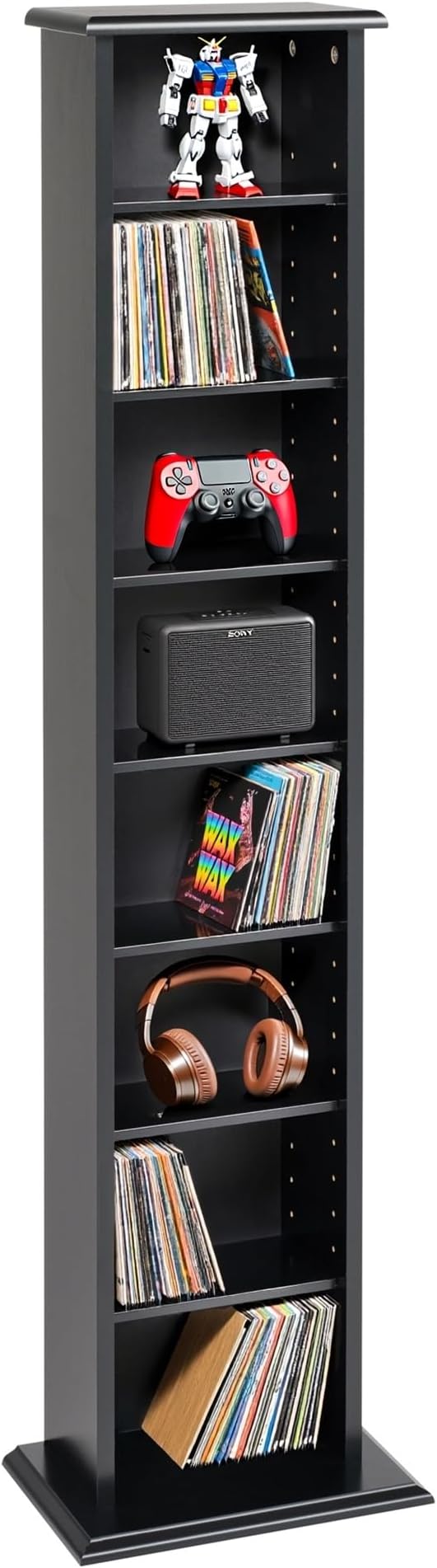 Prepac Narrow Cabinet Media Storage, 13" Wide, Black