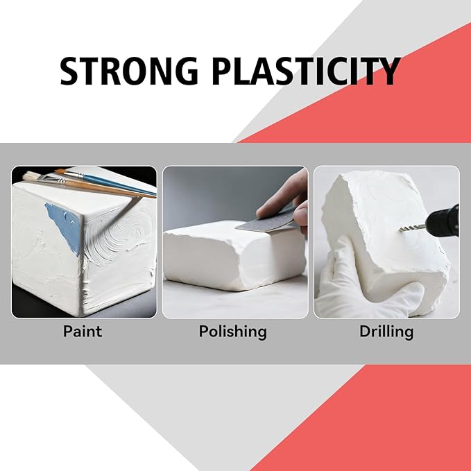 Epoxy Sculpt Clay, Self-Hardening Model Magic Sculpt Epoxy Clay, A&B 2 Part Epoxy Putty, Modeling Compound Sculpting Clays for Sculpting, Modeling, Repairing, Filling, Building, 1 Pound, White