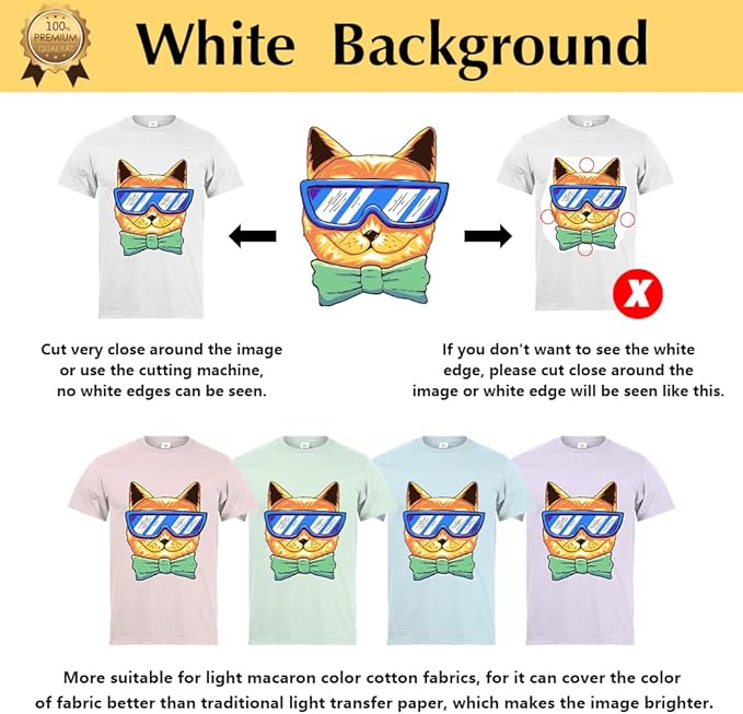 TransOurDream Upgraded Iron on Heat Transfer Paper for T Shirts (20 Sheets, 8.5x11") Iron on Transfers for Light Fabric Printable Heat Transfer Vinyl for Inkjet Printer (TOD-4)