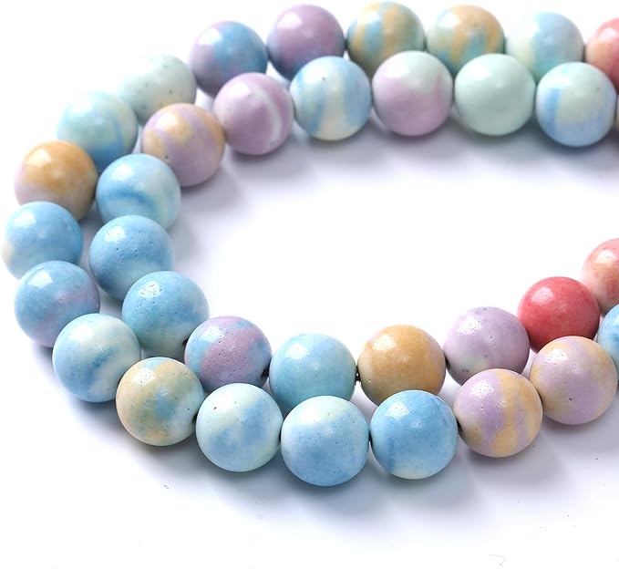 6mm 60pcs Natural Alxa Rainbow Stone Beads for Jewelry Making Energy Healing Power Stone Beads DIY Bracelet Necklace Accessories 15"