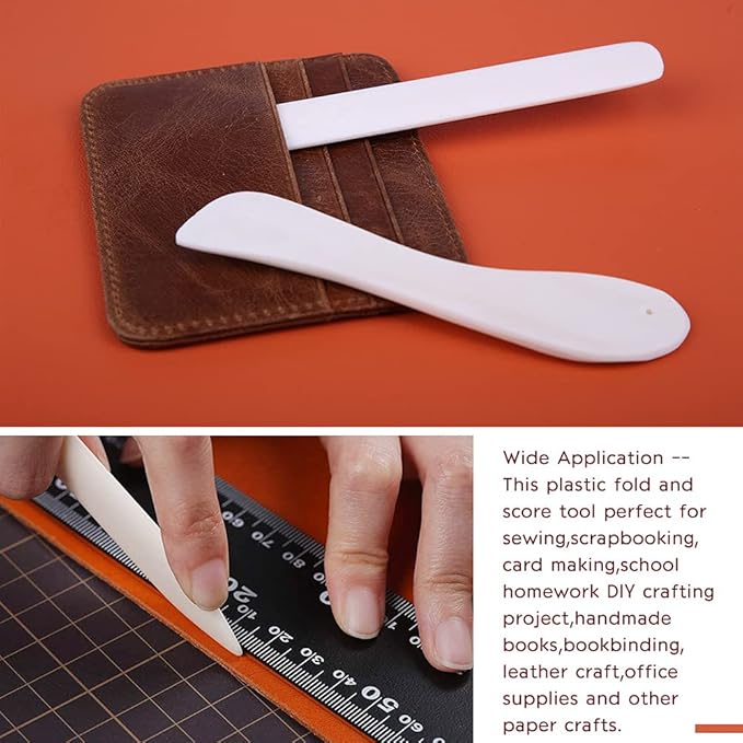 8 PCS Bone Folder Tool, Plastic Bone Folder Paper Creaser Set Scoring Tool for Paper Crafts Book-Binding Card Making and Office Supplies for Diy Handmade Leather Burnishing Bookbinding Books Cards