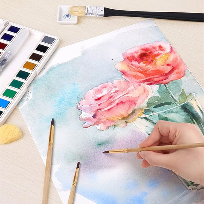 FEITAKE 100% Cotton Watercolor Paper Cold-Press / 140lb (300gsm) / Acid Free Mixed Media Art Drawing Papers - 30Sheets Pack - 6"X8"
