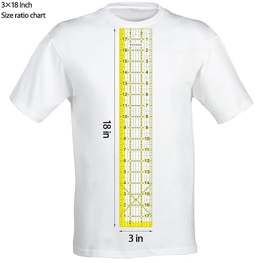 Acrylic Ruler 7 Piece Set, Non Slip Rings 50 Pieces, Quilting Rulers, Size (6"x24"), (2"x24"), (3"x18"), (3"x8"), (1.5"x12"), (1"x12"), (1"x6") (Yellow-7 Piece Set)
