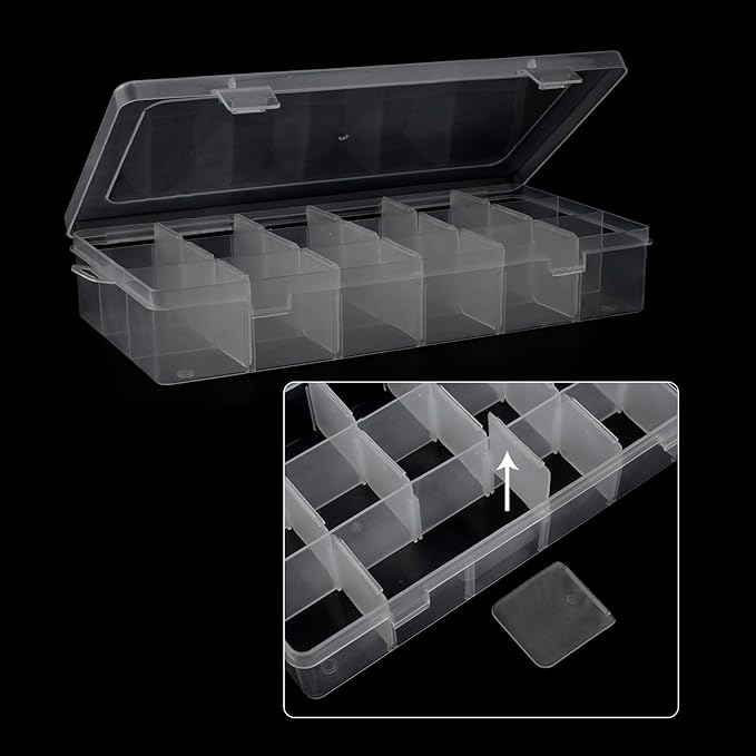 BLUE HANDCART Embroidery Floss Organizer, 1 Removable 18 Compartments Cross Stitch Thread Storage Box with 100 Plastic Embroidery Floss Bobbins, 1 Floss Winder and 1 Marker