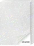 20 Sheets Holographic Sticker Paper,8.5x11 Inch Clear Printable Vinyl Sticker Papers,Self-Adhesive Waterproof for Inkjet/Laser Printer（Clear Glass）