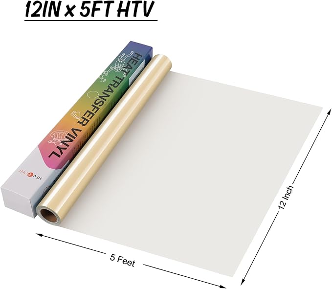 HTVRONT HTV Vinyl Rolls Heat Transfer Vinyl - 12" x 5ft Dark Dold HTV Vinyl for Shirts, Iron on Vinyl for All Cutter Machine - Easy to Cut & Weed for Heat Vinyl Design (Dark Gold)