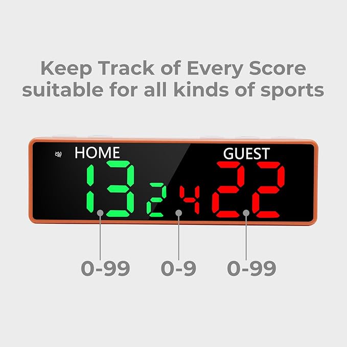 Mini Digital Scoreboard - Portable Tabletop Scoreboard for Games, Wireless Battery Powered Electronic Scoreboard with Buzzer, Score Keeper for Ping Pong/Cornhole/Basketball/Volleyball