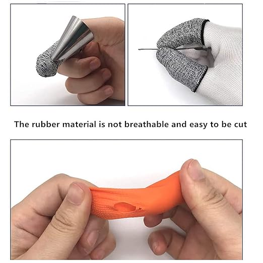JADE KIT 40 PCS Finger Cots Cut Resistant Protector, Finger Covers for Cuts, Gloves Life Extender, Cut Resistant Finger Protectors for Kitchen, Work, Sculpture, Anti-Slip, Reusable