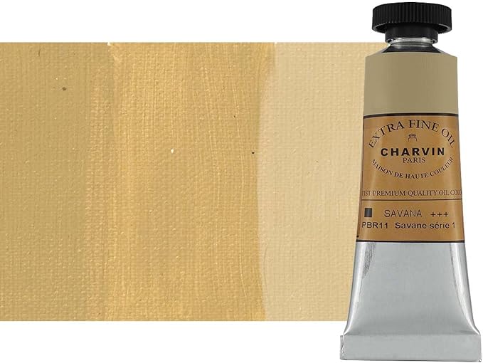 Charvin Extra Fine Oil Paint, Savannah 20 ml - Triple-Milled, Rich Texture, Poppy Oil-Based, Light-Fast, Handmade, Archival Quality