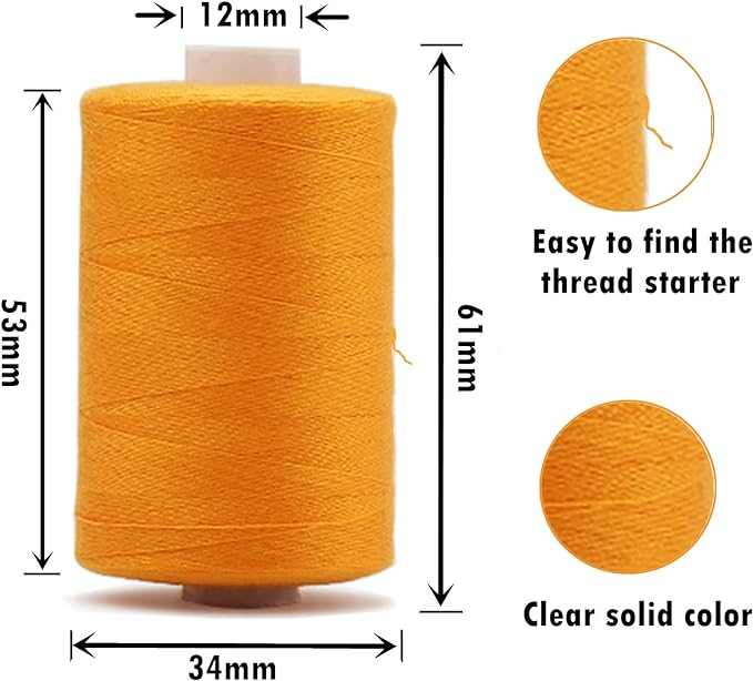 Simthread All Purpose Sewing Thread, 10 Spool Assorted Brown Series 1000 Yards Each Bobbin Polyester Thread for Sewing, Handy Polyester Sewing Threads for Sewing Machine - (Brown Series)