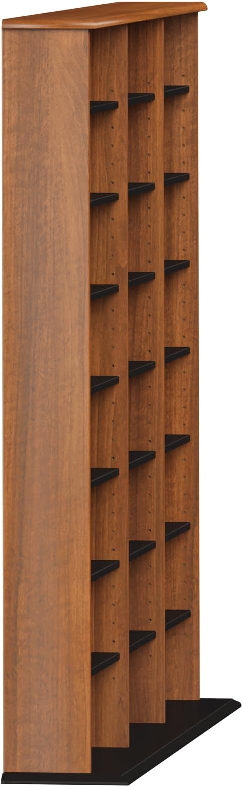 Prepac 3 Column Tall Cabinet Media Storage, Triple Width Wall, Cherry/Black