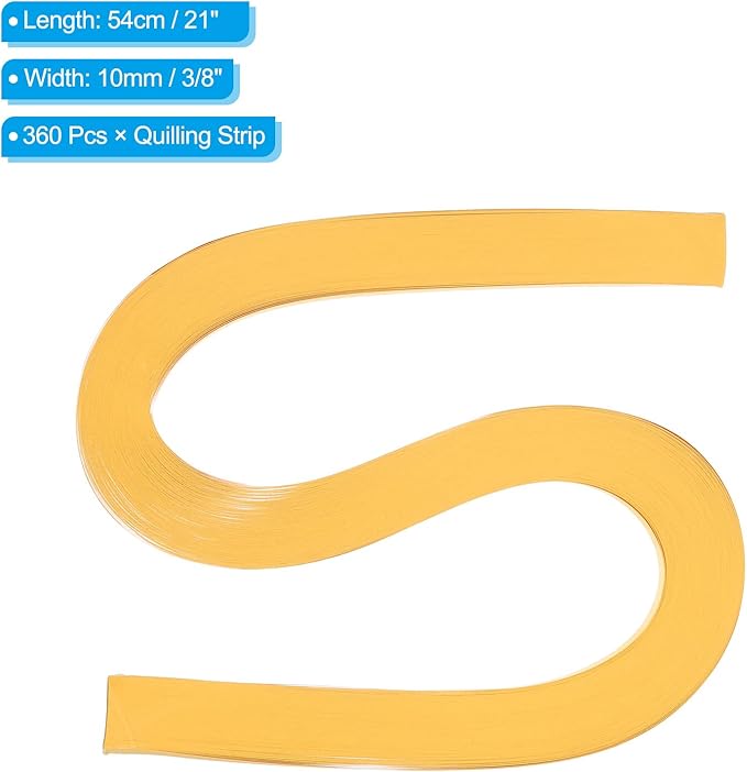 PATIKIL 360pcs Quilling Paper Strips Paper Flowers Quilling Kits 3/8"(10mm) Origami Paper for Adults Beginner Art Craft, 21"(54cm) Lemon Yellow