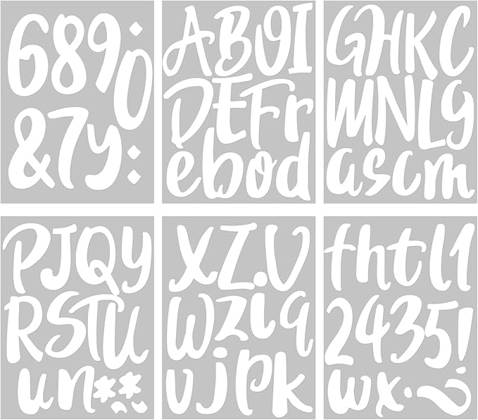 Outus 576 Pieces 8 Sheets Letters Stickers Self Adhesive Vinyl Letter Alphabet Number Stickers Mailbox Numbers Sticker, Decals for Classroom Decor, Sign, Door(White,6 Inch)