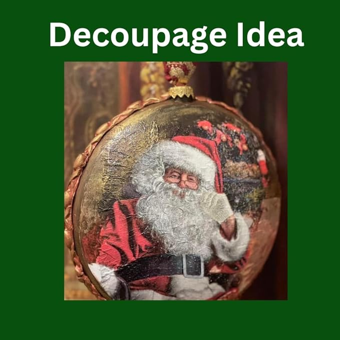 20-ct 13x13 Christmas Paper Decoupage Napkins, 3-Ply Servilletas Tissue Napkin for Dinner and Parties, Disposable Napkins (Santa Chair)