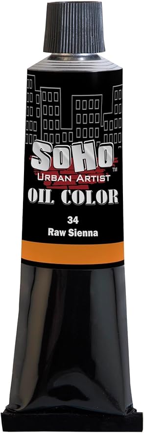 Soho Urban Artist Oil Paint - Raw Sienna, 170 ml Tube - Best Valued Oil Colors for Painting, Excellent Pigment Load