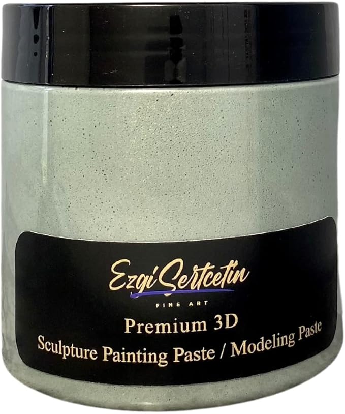 3D Sculpture Painting Paste|Texture Paste|Decorative Plaster|Ready to Use|Unique Metallic Pearl and Neon Colors|Ideal for Artwork|Stencil|Flowers|Texture and Art Relief|6 oz (Fresh Pastel Azurre)