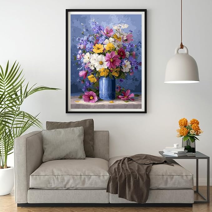 Moohue 14 ct Counted Cross Stitch Kits for Adults Flowers Cross Stitch Patterns Stamped Printed Cross Stitch Kits (Flowers 15)