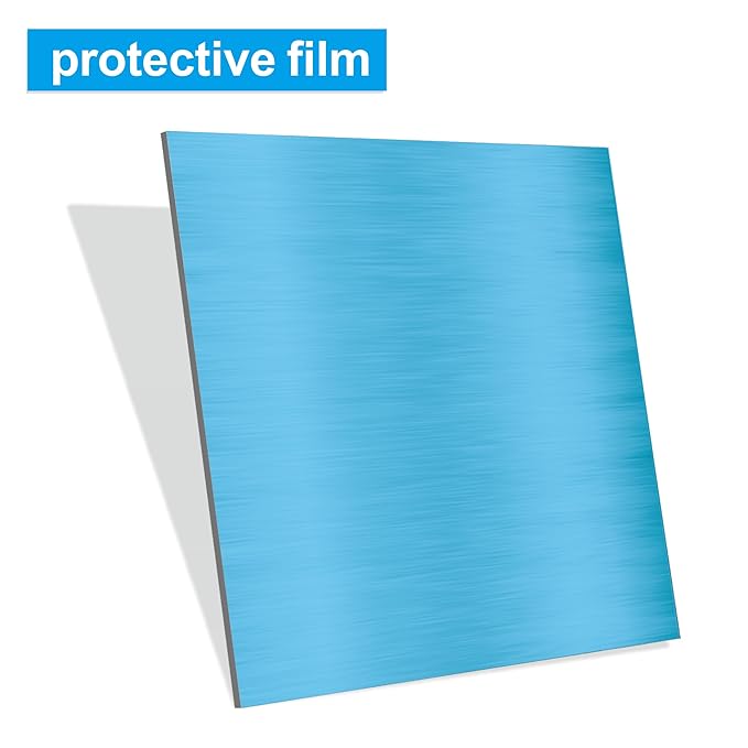 4PCS 8”x8”x1/32” 304 Stainless Steel Sheets Plate, 304 Metal Stainless Steel Sheet Strip Plate (Brushed Finish) for Industry Machinery, DIY Engineer, Decoration