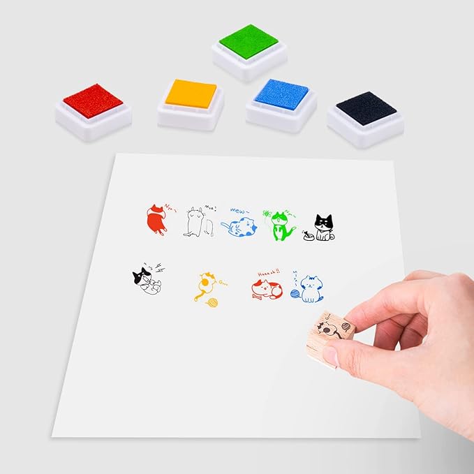 Ink Pad, 12 Colors Washable Stamp Pad for Kids…