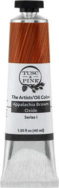 Tusc & Pine Artist Oil Paint - Appalachia Brown Oxide, 40 ml, Non-Yellowing, Rich & Creamy Consistency, Maximum Pigment Load, Small Batch Milled Oil Paints Made in the USA for Professional Artists