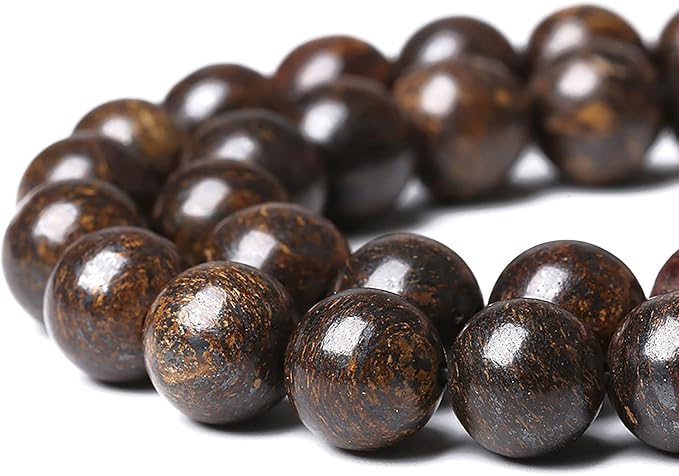 176pcs 4mm Natural Stone Beads Brown Bronzite Gemstone Round Loose Beads for Jewelry Making DIY Bracelet Necklace 32" 2 Strands