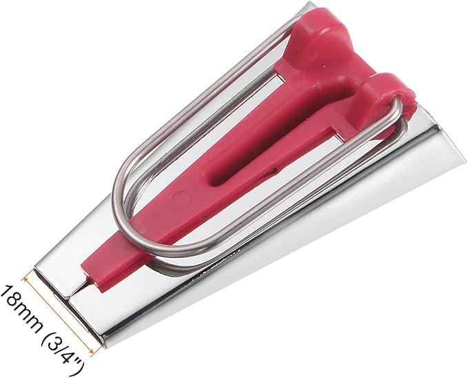 HARFINGTON Bias Tape Maker Kit 18mm Single and Double Fold Fabric Bias Binding Maker Sew Tool for Fabric Quilting Sewing Crafting DIY, Red
