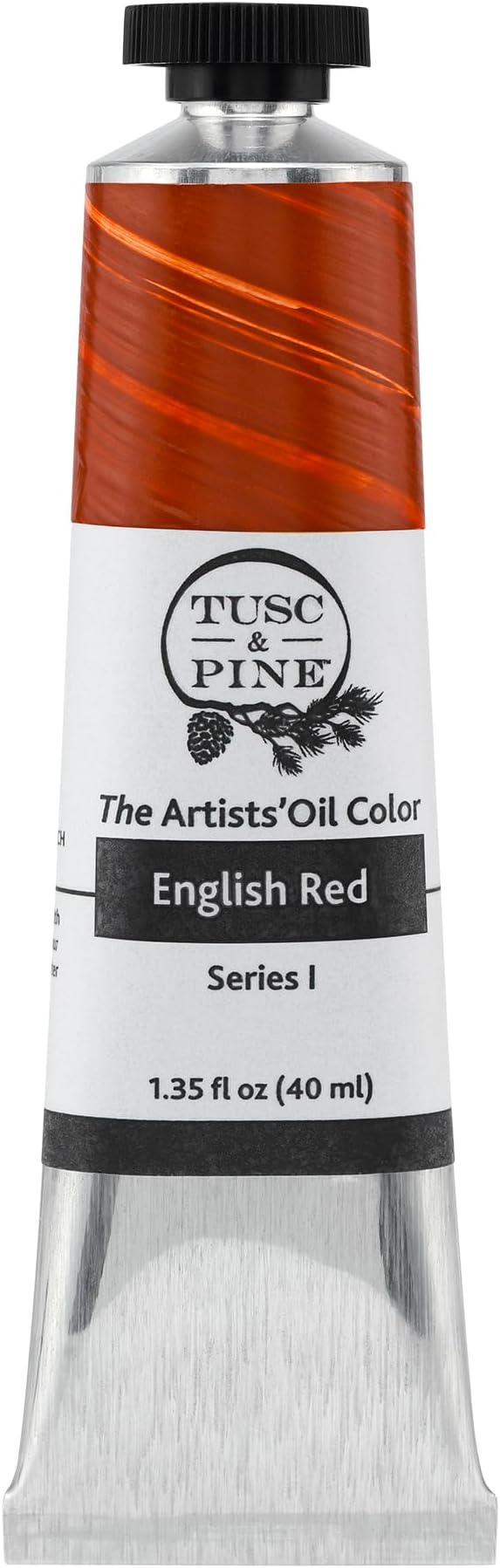 Tusc & Pine Artist Oil Paint - English Red, 40 ml, Non-Yellowing, Rich & Creamy Consistency, Maximum Pigment Load, Small Batch Milled Oil Paints Made in the USA for Professional Artists