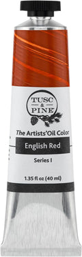 Tusc & Pine Artist Oil Paint - English Red, 40 ml, Non-Yellowing, Rich & Creamy Consistency, Maximum Pigment Load, Small Batch Milled Oil Paints Made in the USA for Professional Artists
