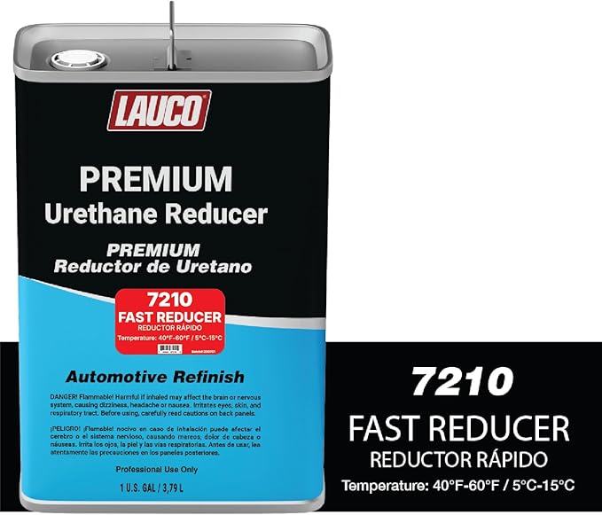 LAUCO Fast Urethane Grade Reducer (7210), 2 Gallon, 40°F - 60°F - For Automotive Paint and Industrial Paint Use - High Performance Automotive Grade