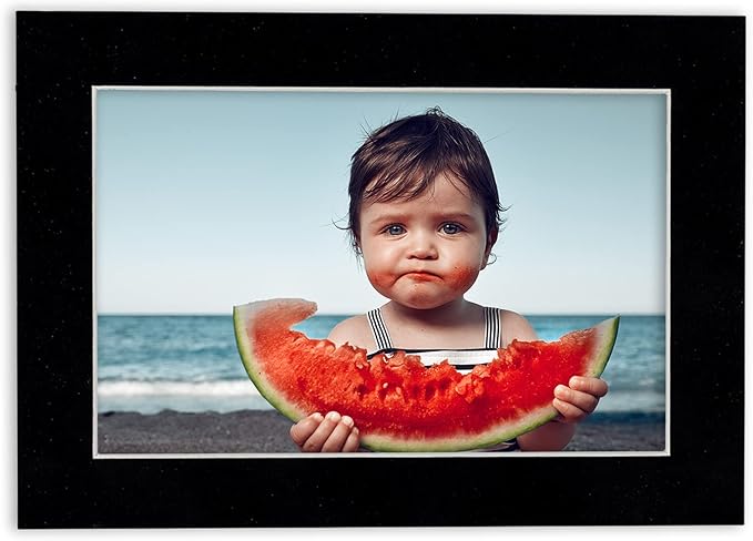 Pack of Ten Acid Free 8x10 Mats Bevel Cut for 5.5x8.5 Photos - Black Suede Precut Matboards With Backing Boards and Self Seal Photo Mat Bags For Pictures, Photos, Framing - 4-ply Thickness