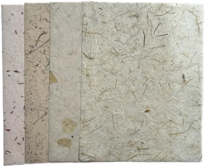 50 Sheets A4 Thin Natural Leaves Rice Straw Mulberry Paper Sheets Art Tissue Washi Paper Design Craft Art Origami Suppliers Card Making Writing (Natural leaves,Onion,etc,, A4)