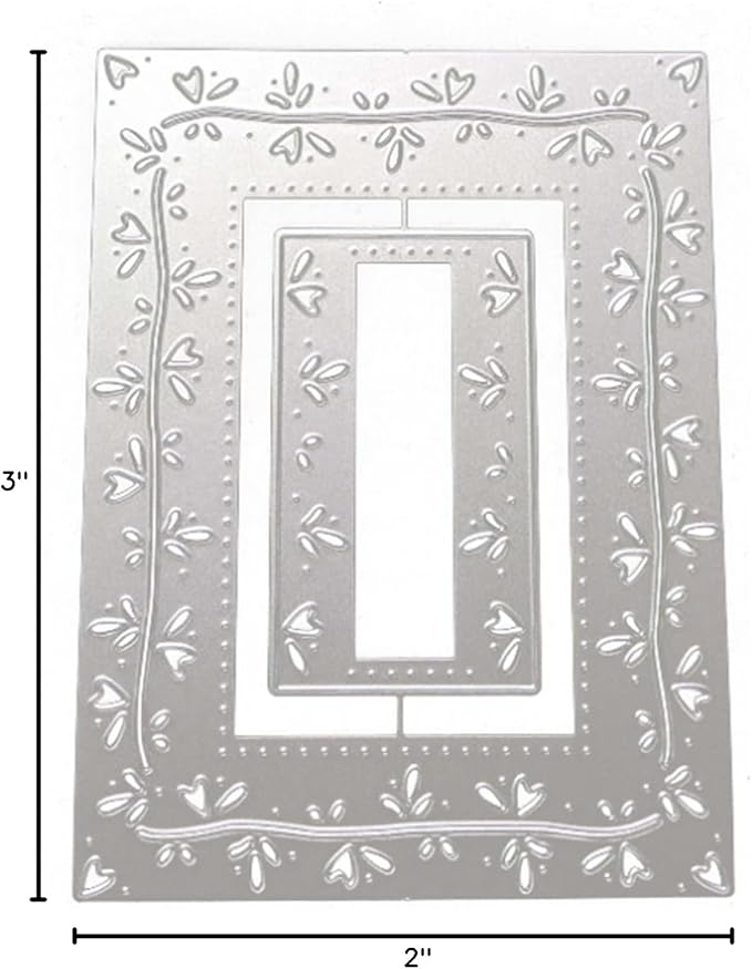 Cutting Dies Metal Stencils Scrapbooking Tools Flowers Lace Frame DIY Embossing Template for Paper Card Making Album Arts Crafts Supplies (Rectangle Love line frame-13.8x10.5cm)