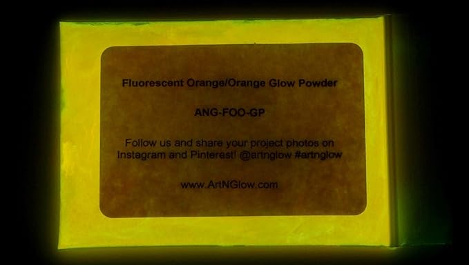 Glow in The Dark Pigment Powder - Neutral and Fluorescent Color for Art Painting, Fine Art, Nail Art Paint, and DIY Crafts - Long Lasting, 10+ Color Options - Fluorescent Orange - (120 Grams/4 Ounces)