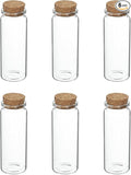 uxcell 6Pcs Mini Glass Bottles with Cork Stoppers, 80ml Small Clear Bottles Glass Empty Jars Vials for DIY Crafts Party Wedding Decor Favors