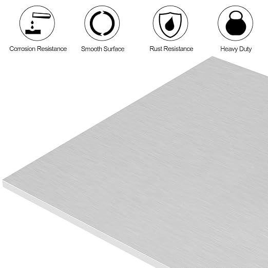 6061 T651 Aluminum Sheet Metal 15 x 15 x 1/4 Inch Flat Plain Aluminum Plate Covered with Protective Film, Heat Treatable Rectangle 6MM Aluminum Metal Plate for Industrial, Crafting