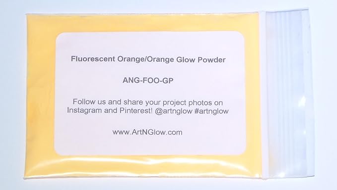Glow in The Dark Pigment Powder - Neutral and Fluorescent Color for Art Painting, Fine Art, Nail Art Paint, and DIY Crafts - Long Lasting 10+ Color Options - Fluorescent Orange - (8 Ounce)